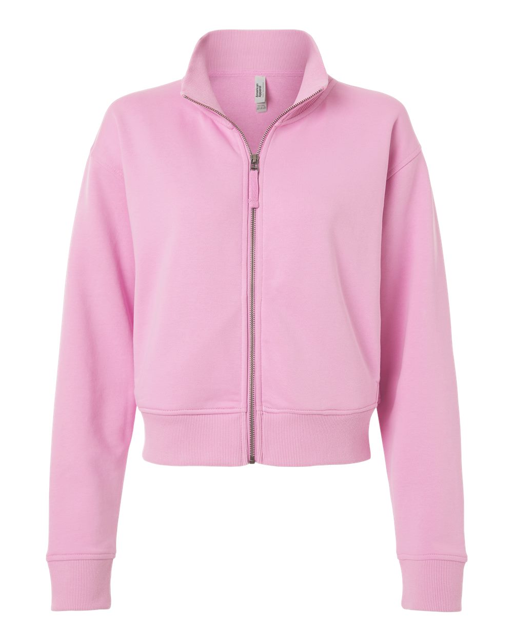 American Apparel FTJ00 Women's French Terry Full-Zip Jacket in Powder Pink