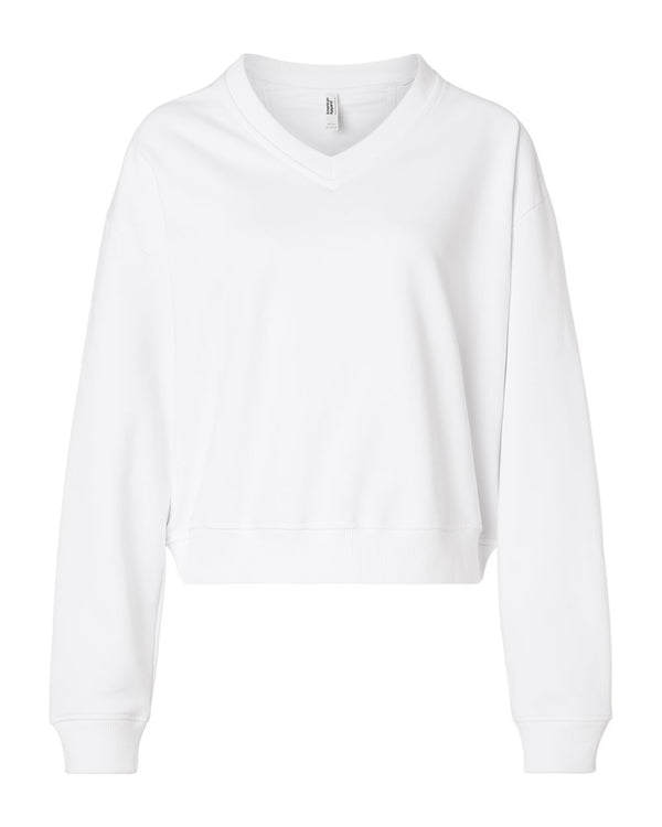 American Apparel FTV00 Women's French Terry V-Neck Sweatshirt