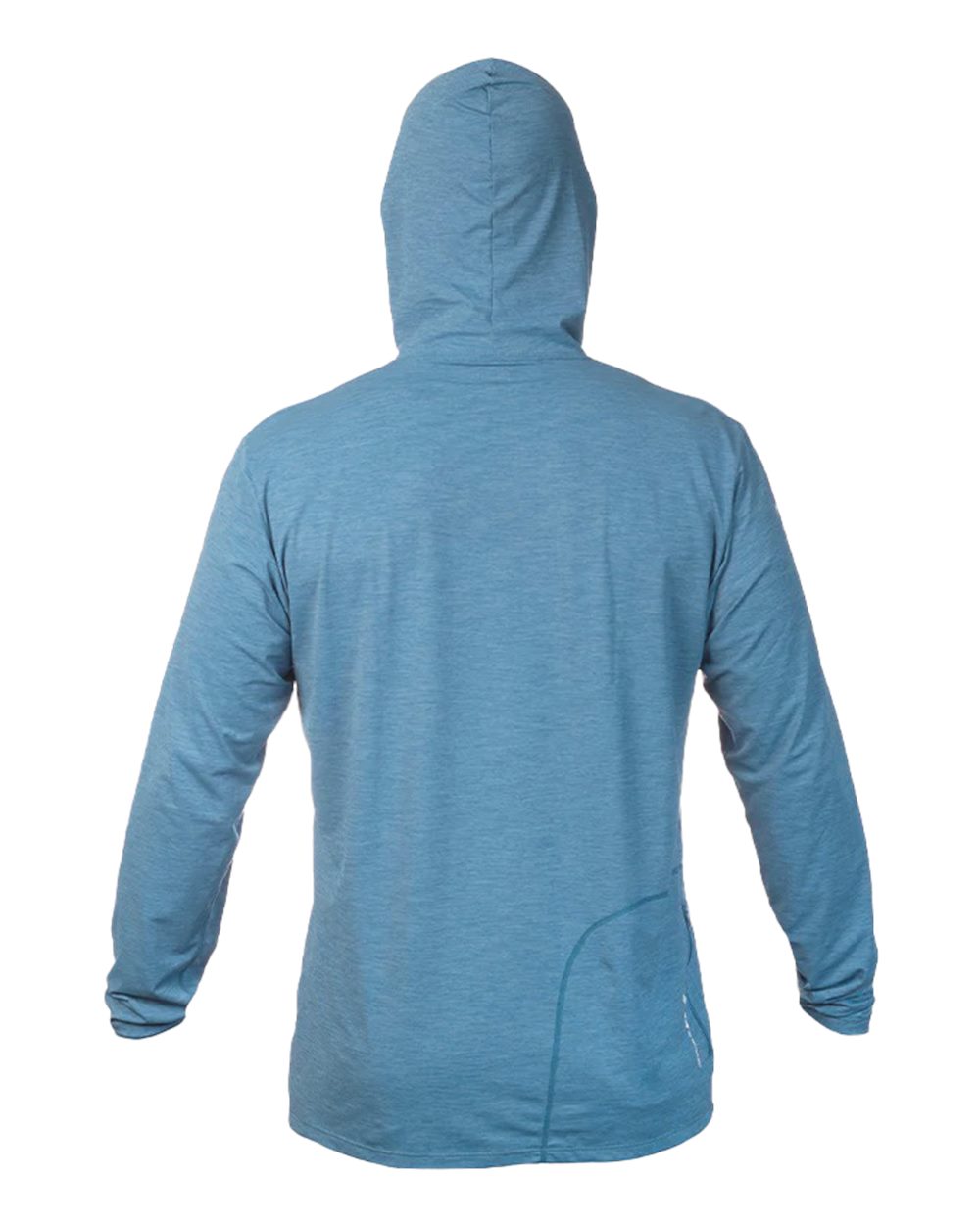 ANETIK MVLPRH8 Men's Low Pro Tech Hooded Long Sleeve T-Shirt in Bahama Heathered, back
