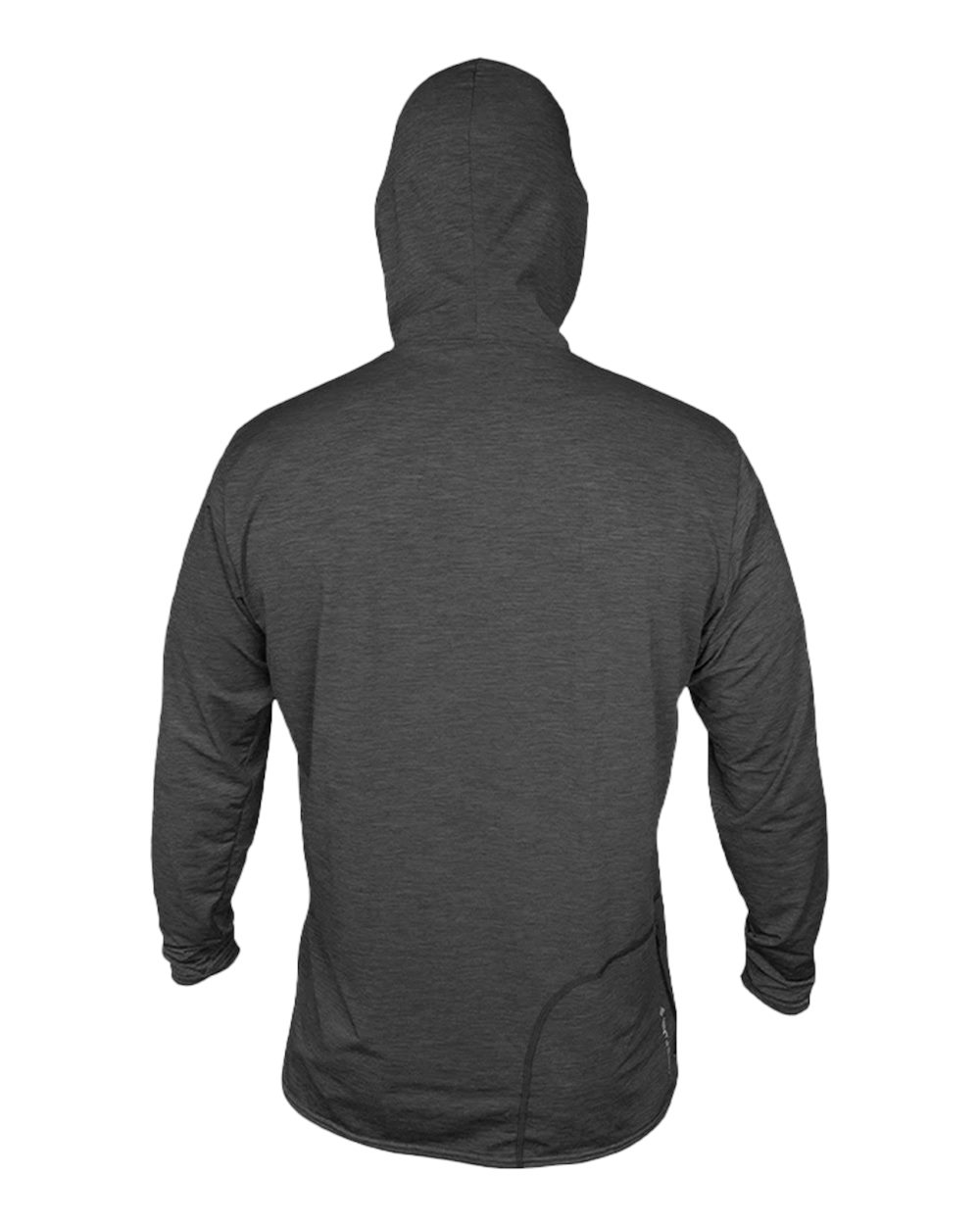 ANETIK MVLPRH8 Men's Low Pro Tech Hooded Long Sleeve T-Shirt in Charcoal Heathered, back