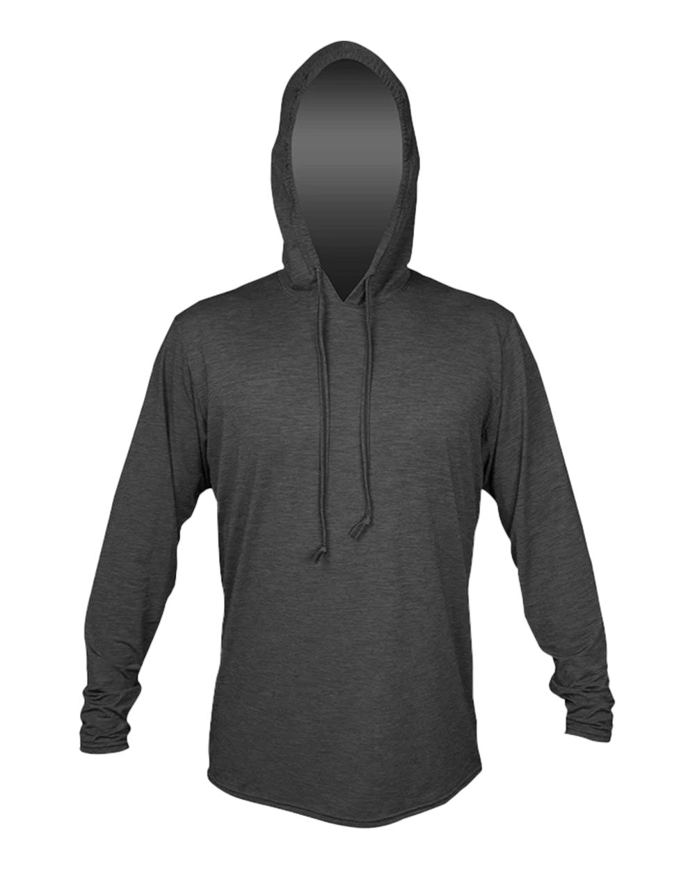 ANETIK MVLPRH8 Men's Low Pro Tech Hooded Long Sleeve T-Shirt in Charcoal Heathered