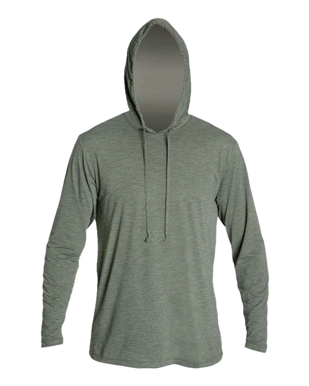 ANETIK MVLPRH8 Men's Low Pro Tech Hooded Long Sleeve T-Shirt in Dark Olive Heathered