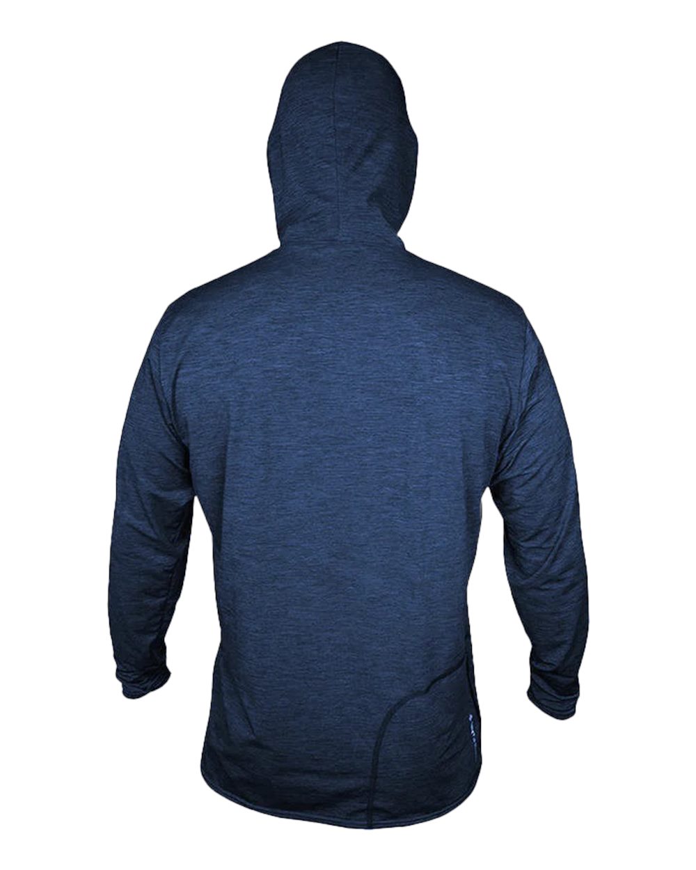 ANETIK MVLPRH8 Men's Low Pro Tech Hooded Long Sleeve T-Shirt in Navy Heathered, back