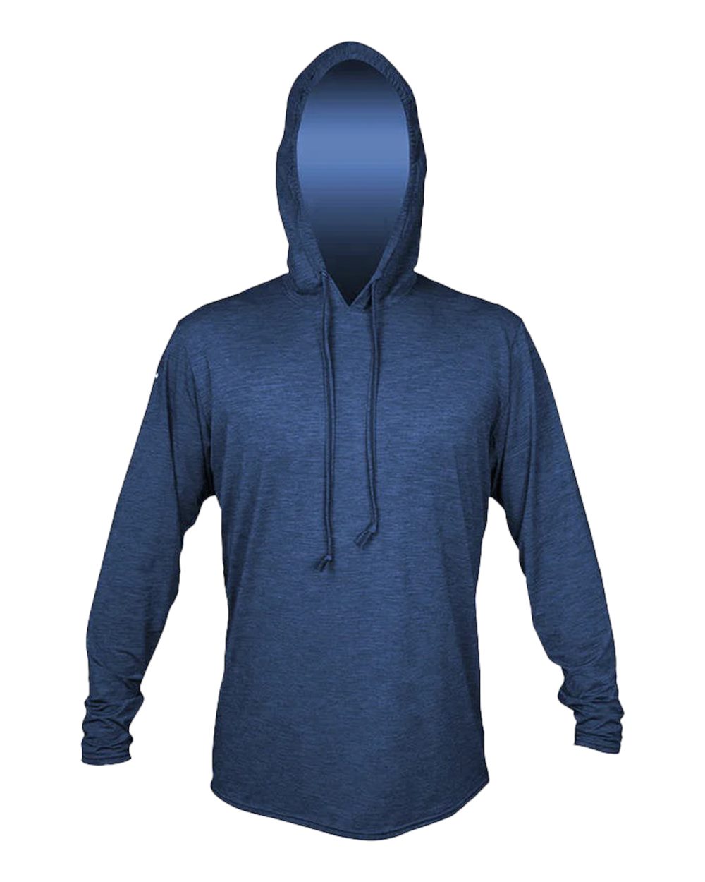 ANETIK MVLPRH8 Men's Low Pro Tech Hooded Long Sleeve T-Shirt in Navy Heathered