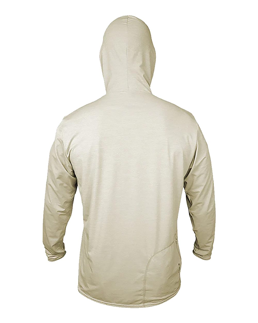 ANETIK MVLPRH8 Men's Low Pro Tech Hooded Long Sleeve T-Shirt in Stone Heathered, back