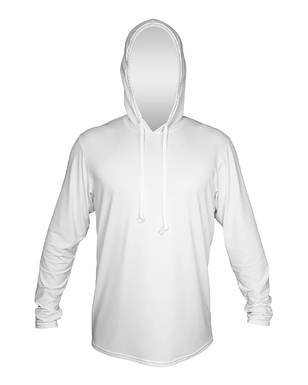 ANETIK MVLPRH8 Men's Low Pro Tech Hooded Long Sleeve T-Shirt in White Heathered