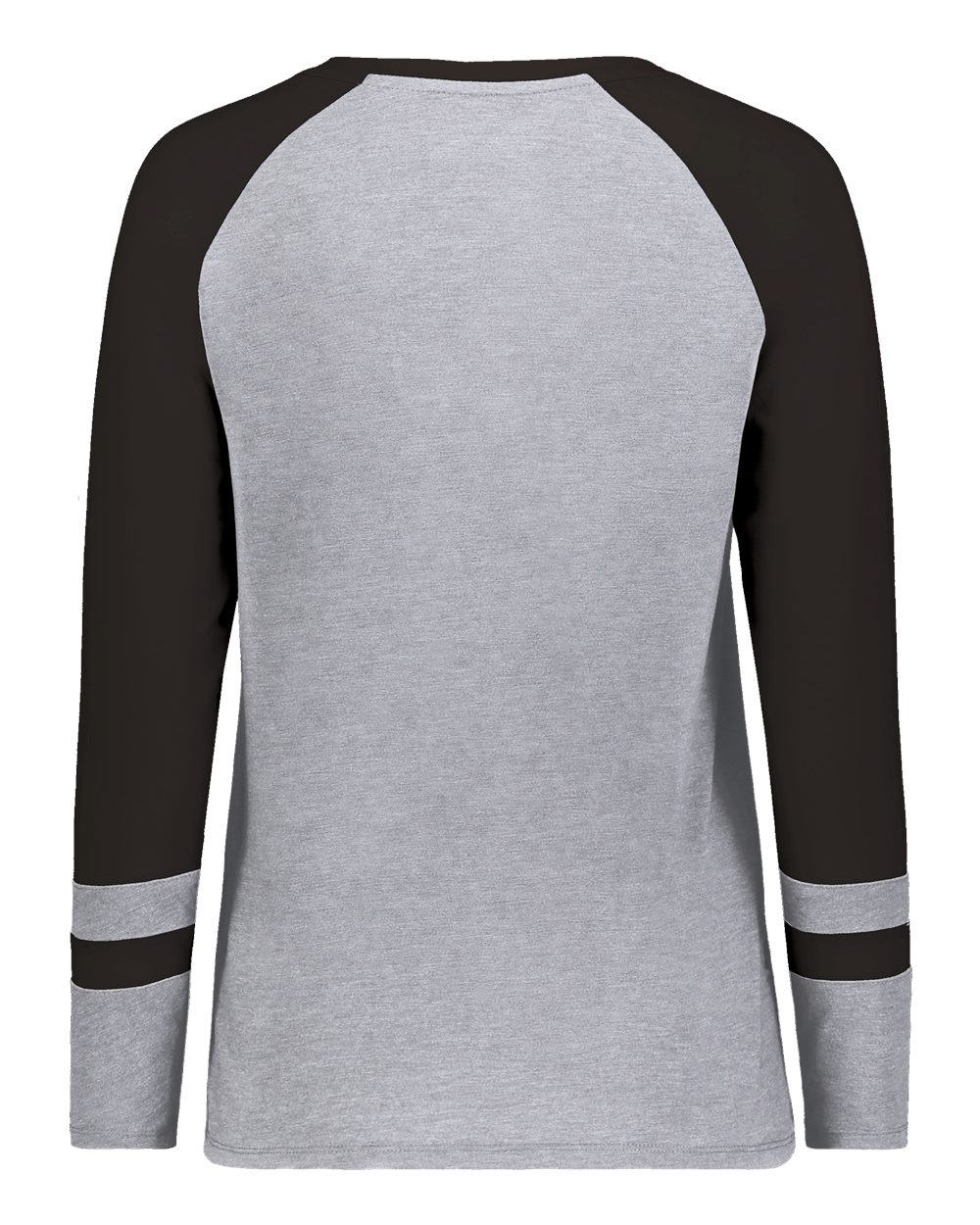 Augusta Sportswear 2917 Women's Triblend Fanatic 2.0 Long Sleeve T-Shirt in Grey Heather/ Black, back
