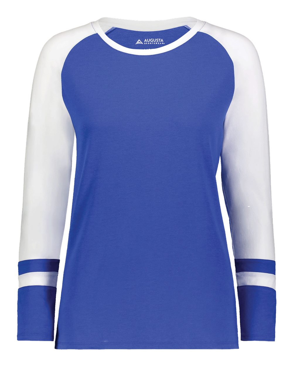 Augusta Sportswear 2917 Women's Triblend Fanatic 2.0 Long Sleeve T-Shirt in Royal/ White