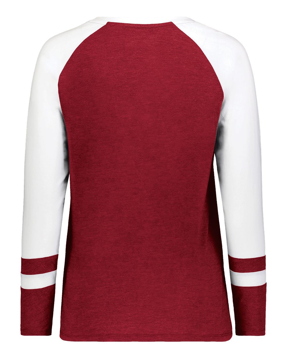 Augusta Sportswear 2917 Women's Triblend Fanatic 2.0 Long Sleeve T-Shirt in Scarlet/ White, back