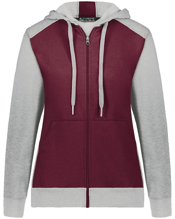 Augusta Sportswear 6901 Women's Eco Revive™ Three-Season Triblend Fleece Full-Zip Hooded Sweatshirt