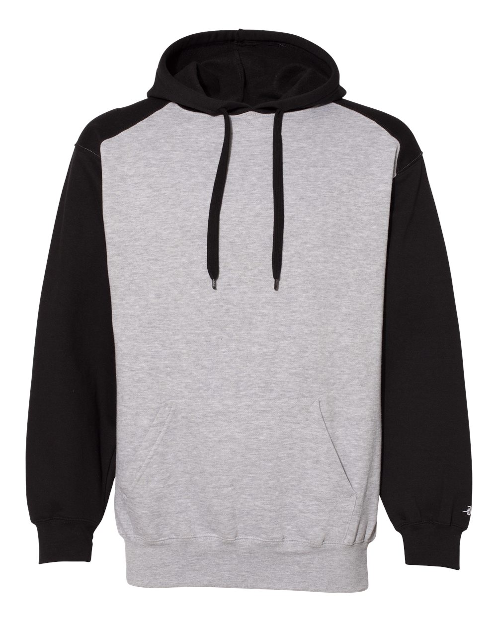 Badger 1249 Unisex Sport Athletic Fleece Hooded Sweatshirt in Oxford/ Black