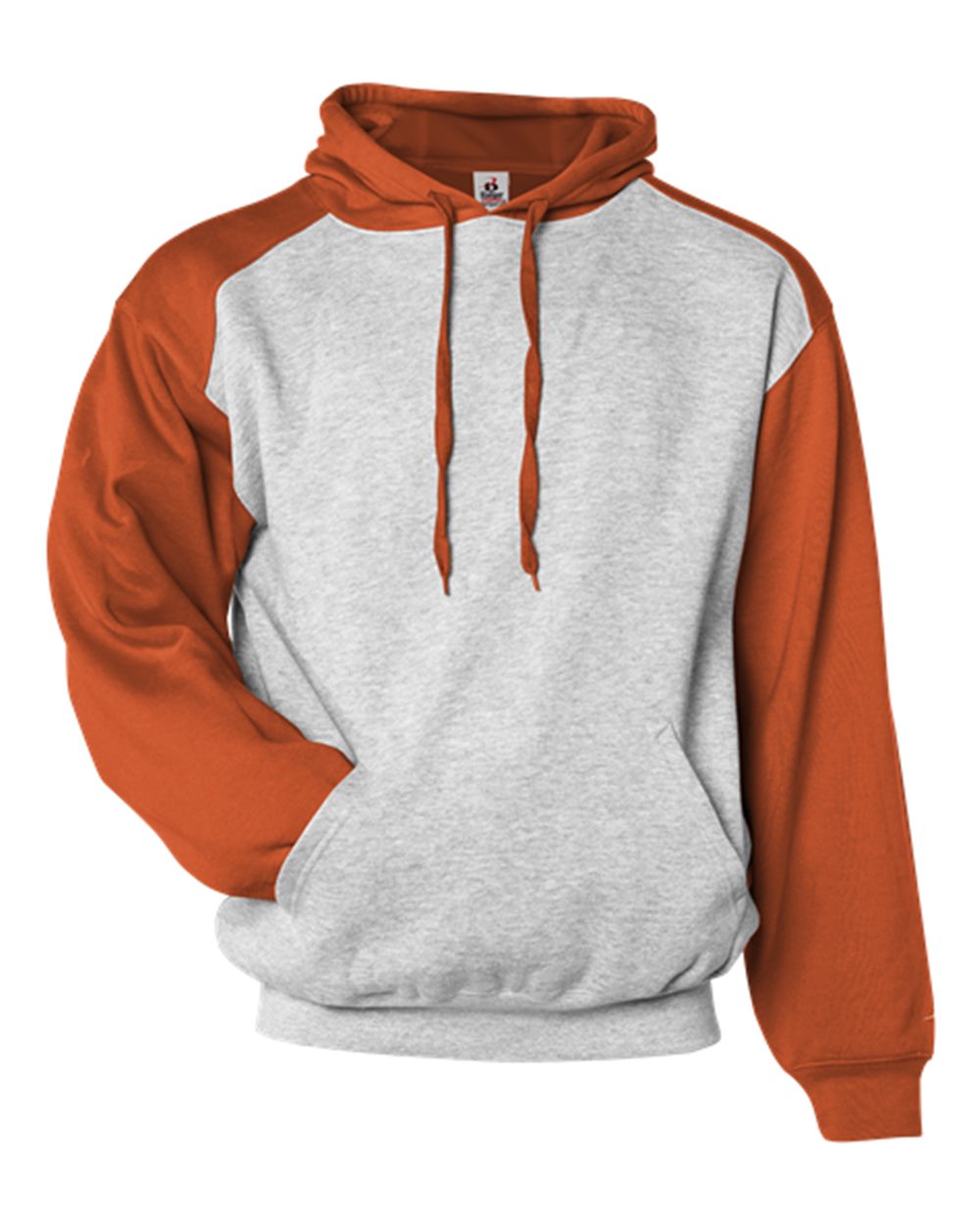Badger 1249 Unisex Sport Athletic Fleece Hooded Sweatshirt in Oxford/ Burnt Orange