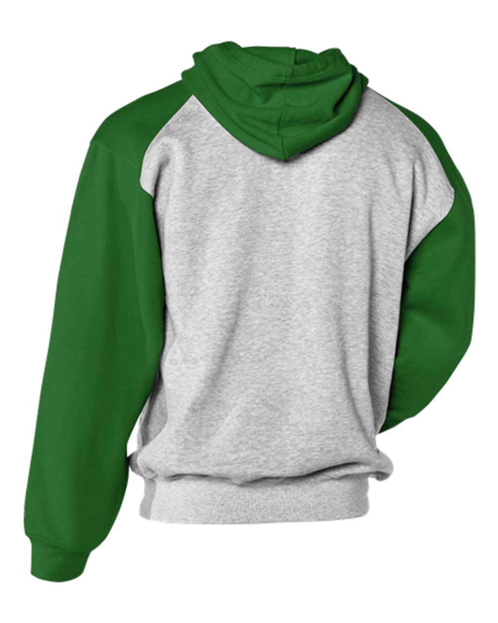 Badger 1249 Unisex Sport Athletic Fleece Hooded Sweatshirt in Oxford/ Kelly, back