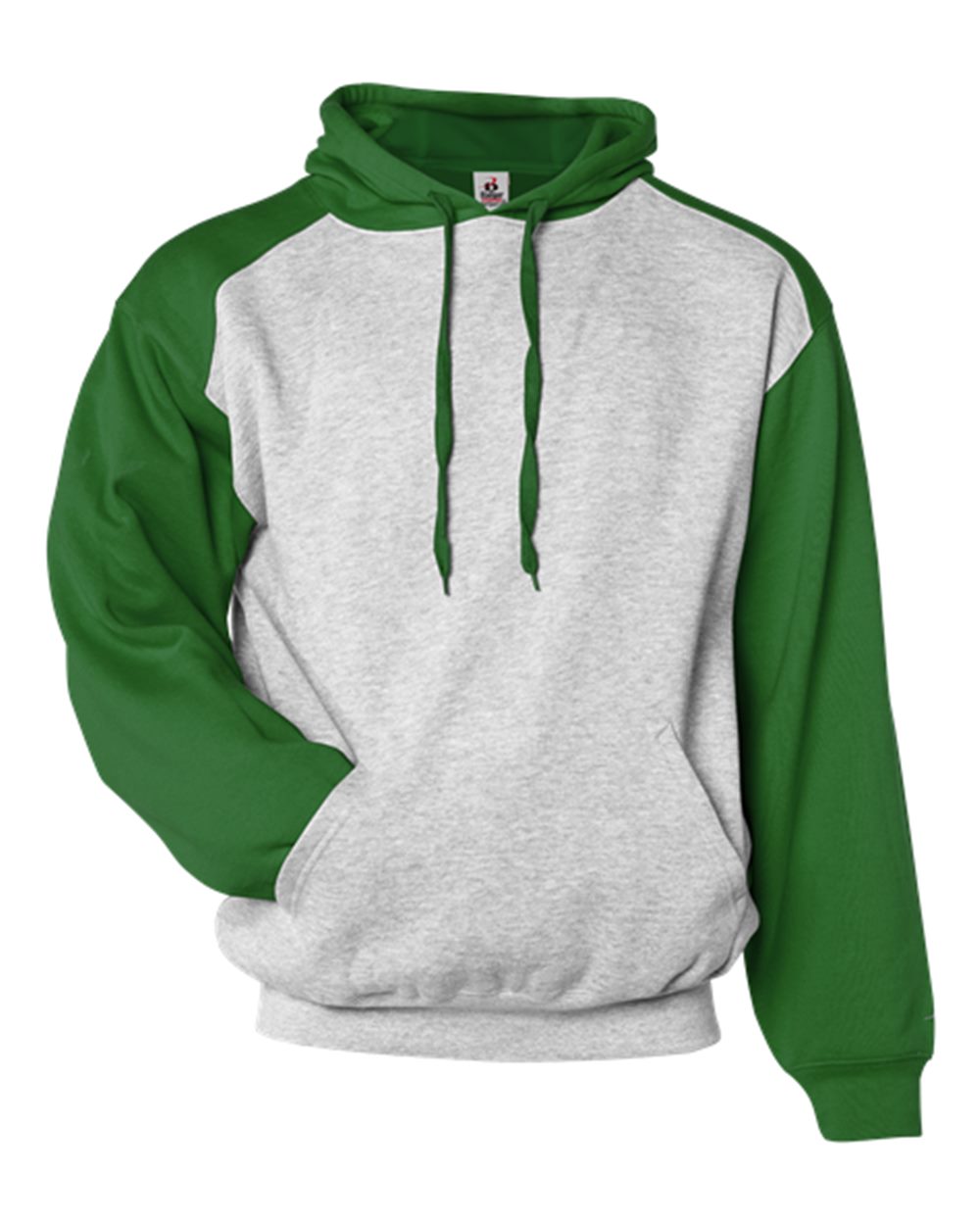 Badger 1249 Unisex Sport Athletic Fleece Hooded Sweatshirt in Oxford/ Kelly