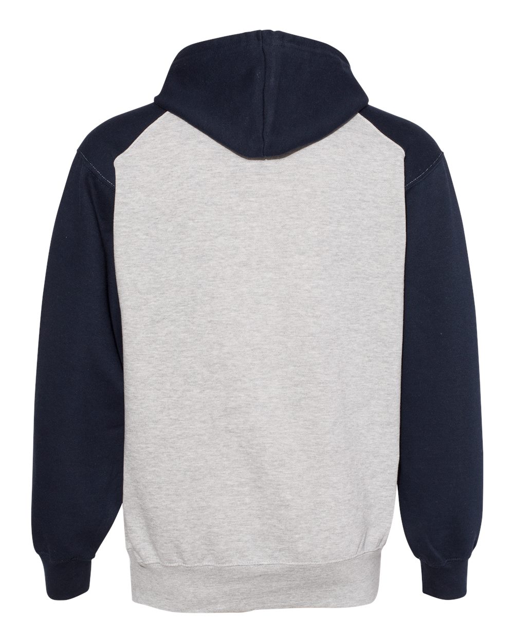 Badger 1249 Unisex Sport Athletic Fleece Hooded Sweatshirt in Oxford/ Navy, back
