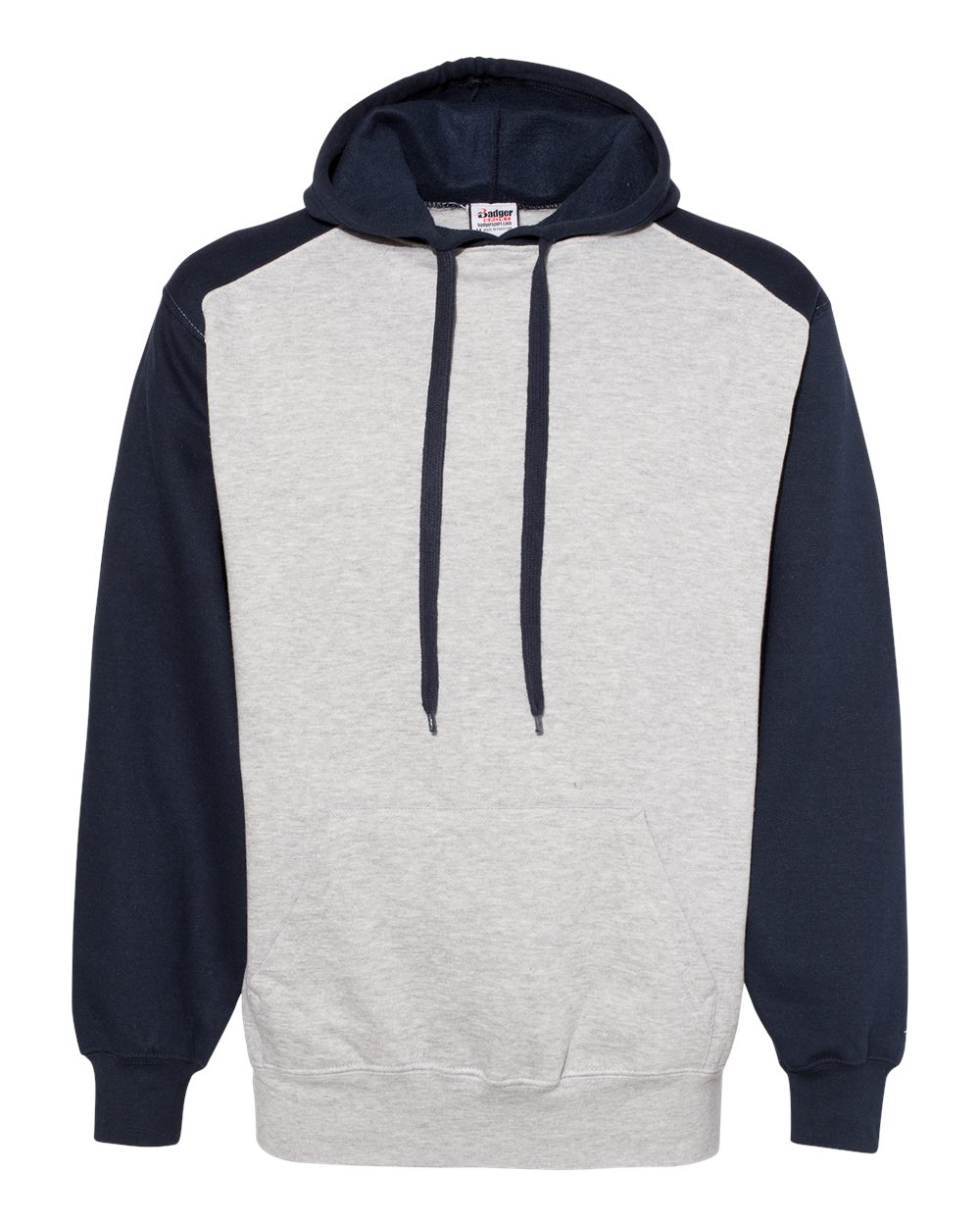 Badger 1249 Unisex Sport Athletic Fleece Hooded Sweatshirt in Oxford/ Navy