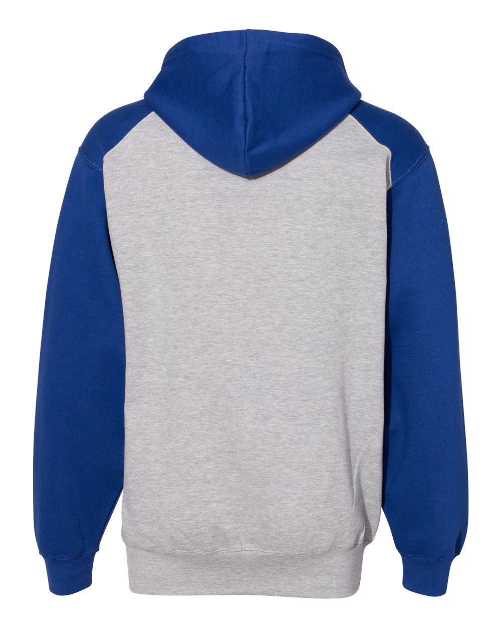 Badger 1249 Unisex Sport Athletic Fleece Hooded Sweatshirt in Oxford/ Royal, back
