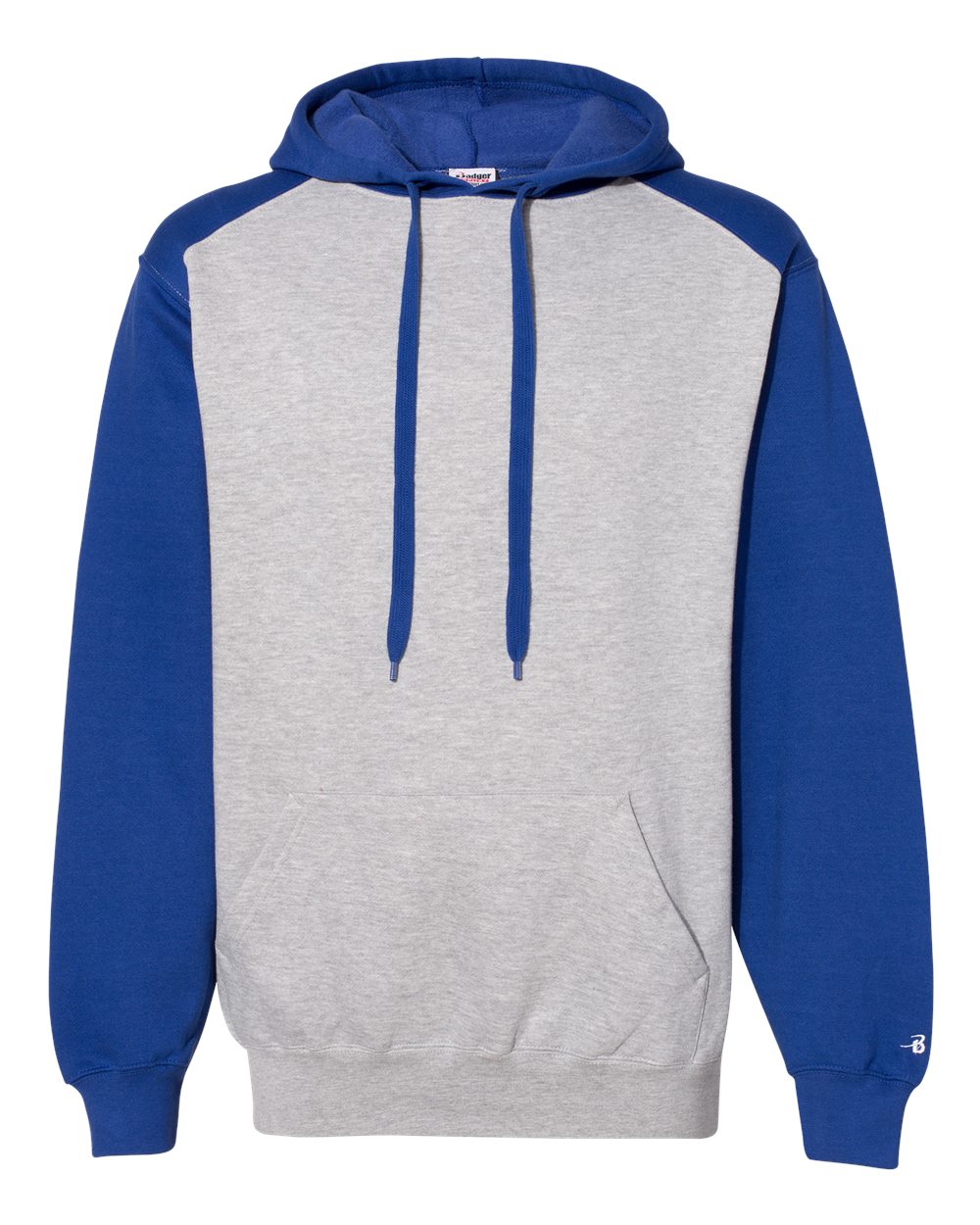 Badger 1249 Unisex Sport Athletic Fleece Hooded Sweatshirt in Oxford/ Royal