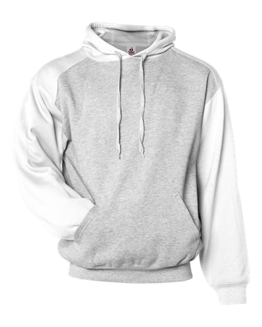 Badger 1249 Unisex Sport Athletic Fleece Hooded Sweatshirt in Oxford/ White