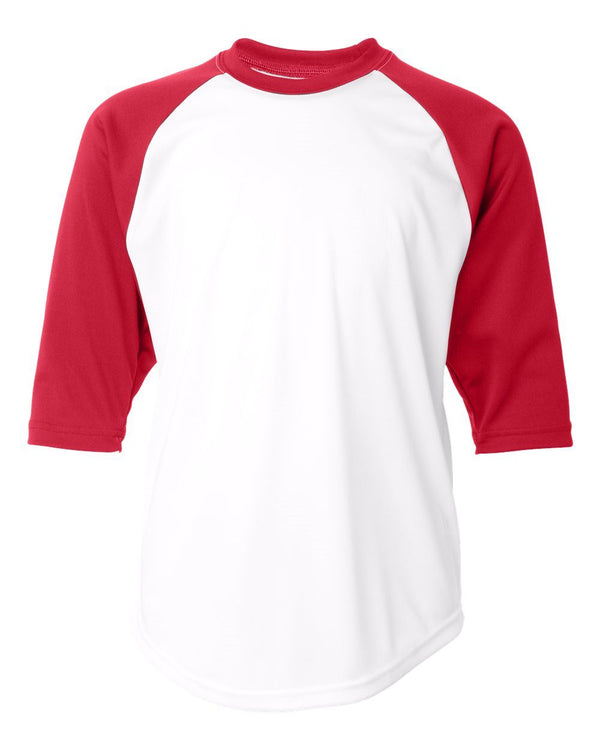Badger 2133 Youth B-Core Three-Quarter Sleeve Baseball T-Shirt