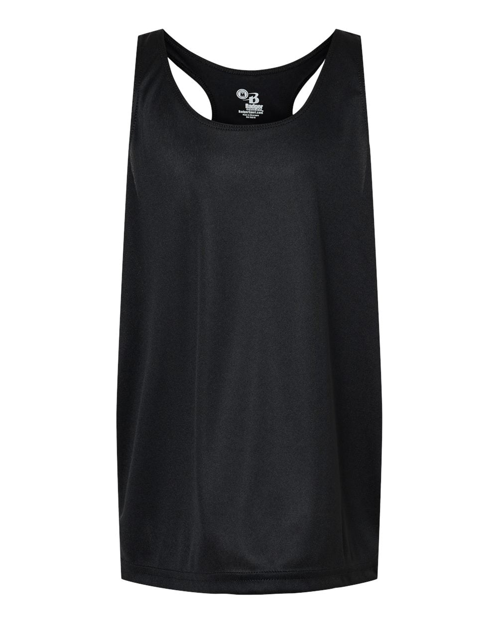 Badger 2166 Girls’ B-Core Racerback Tank Top in Black