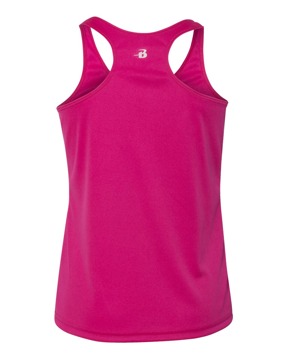 Badger 2166 Girls’ B-Core Racerback Tank Top in Hot Pink, back