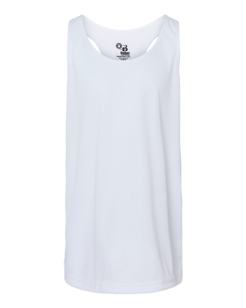 Badger 2166 Girls’ B-Core Racerback Tank Top in White