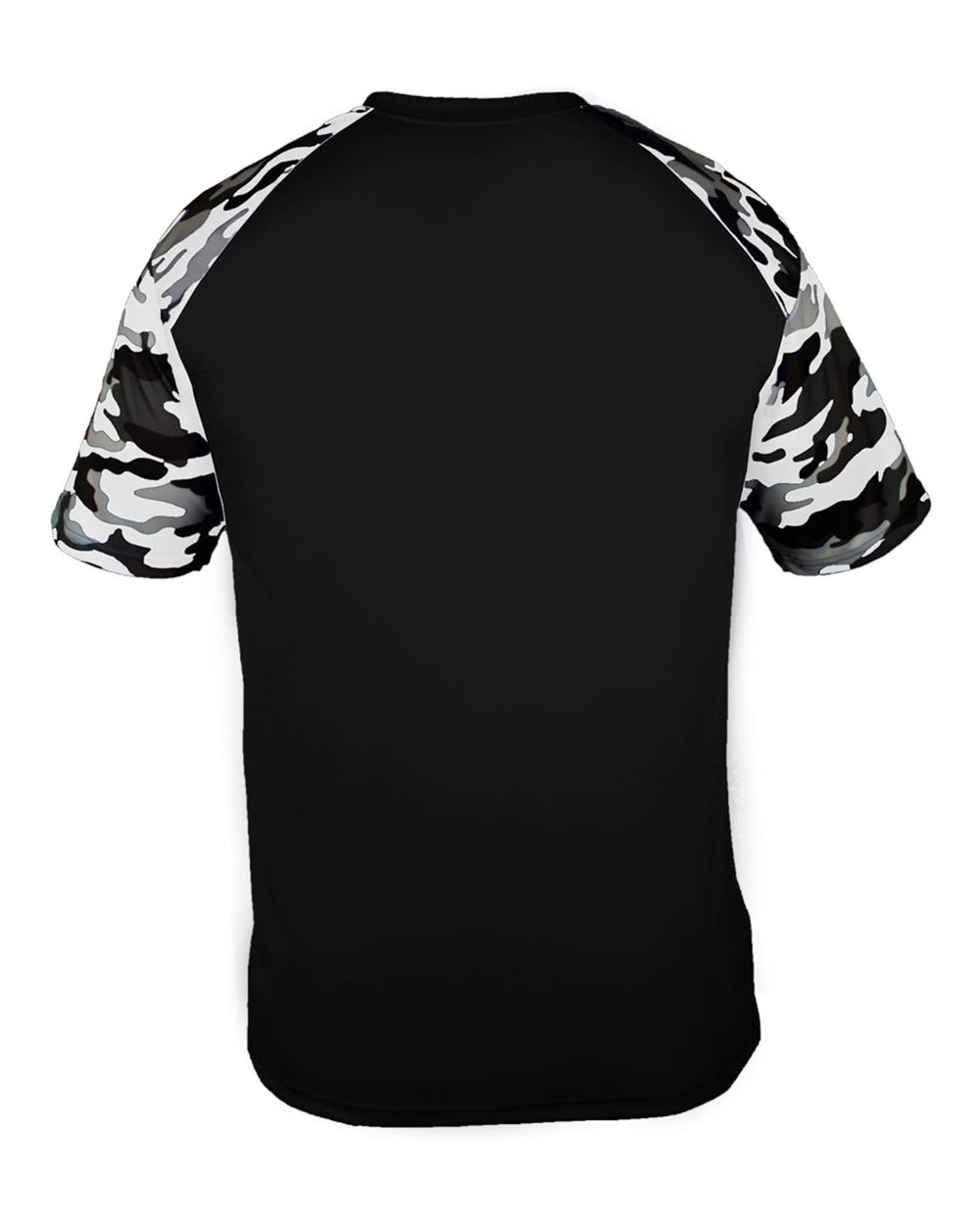 Badger 4141 Men's Camo Sport T-Shirt in Black/ White Camo, back