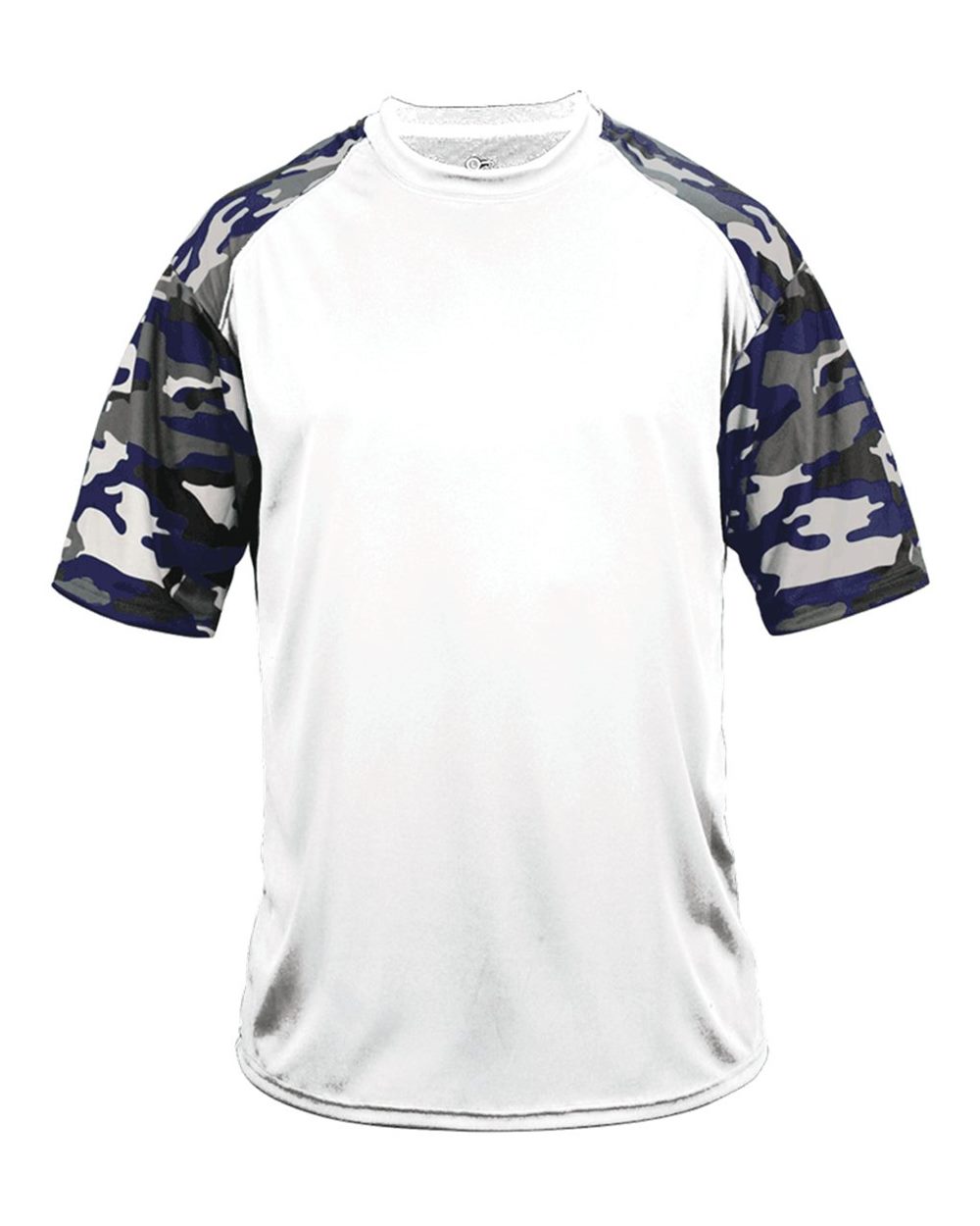 Badger 4141 Men's Camo Sport T-Shirt in White/ Navy Camo