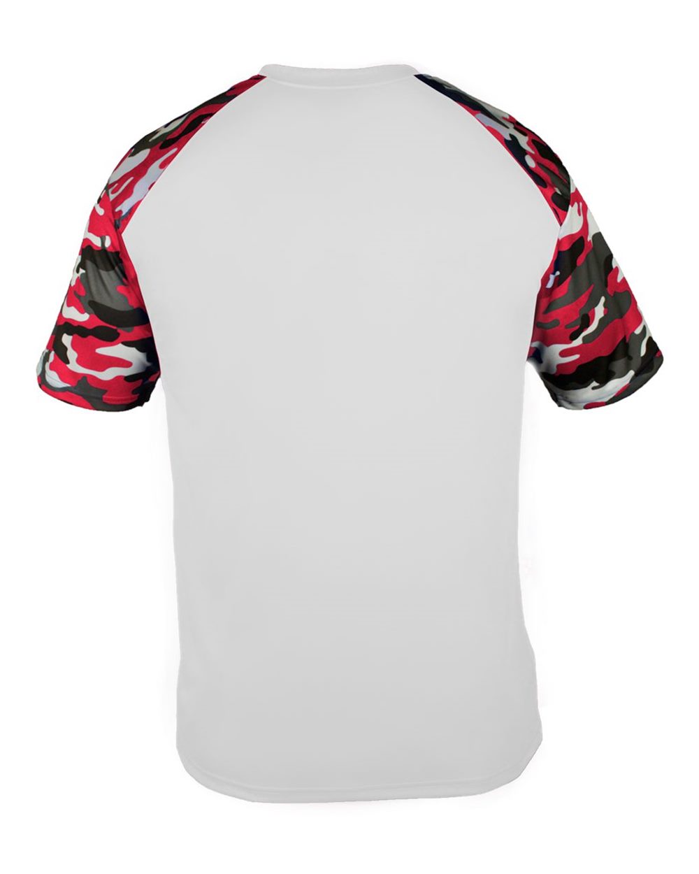 Badger 4141 Men's Camo Sport T-Shirt in White/ Red Camo, back