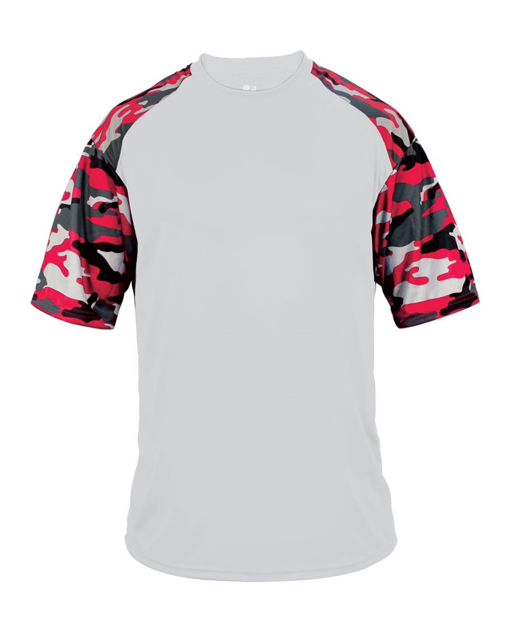 Badger 4141 Men's Camo Sport T-Shirt in White/ Red Camo