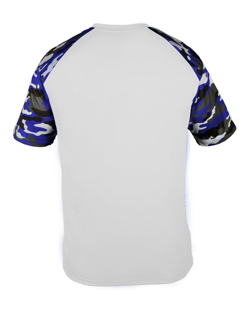 Badger 4141 Men's Camo Sport T-Shirt in White/ Royal Camo, back