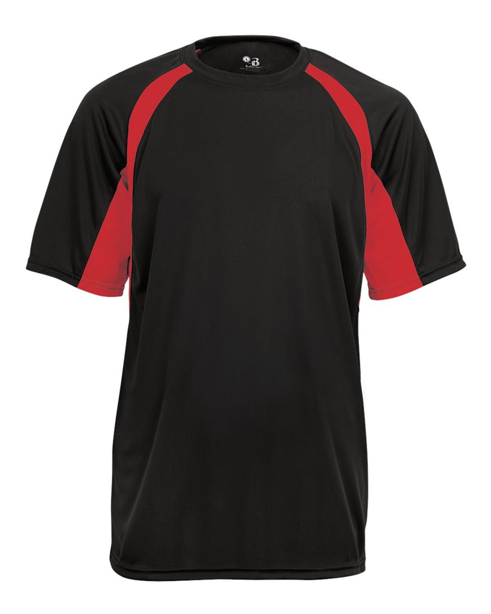 Badger 4144 Men's B-Core Hook T-Shirt in Black/ Red