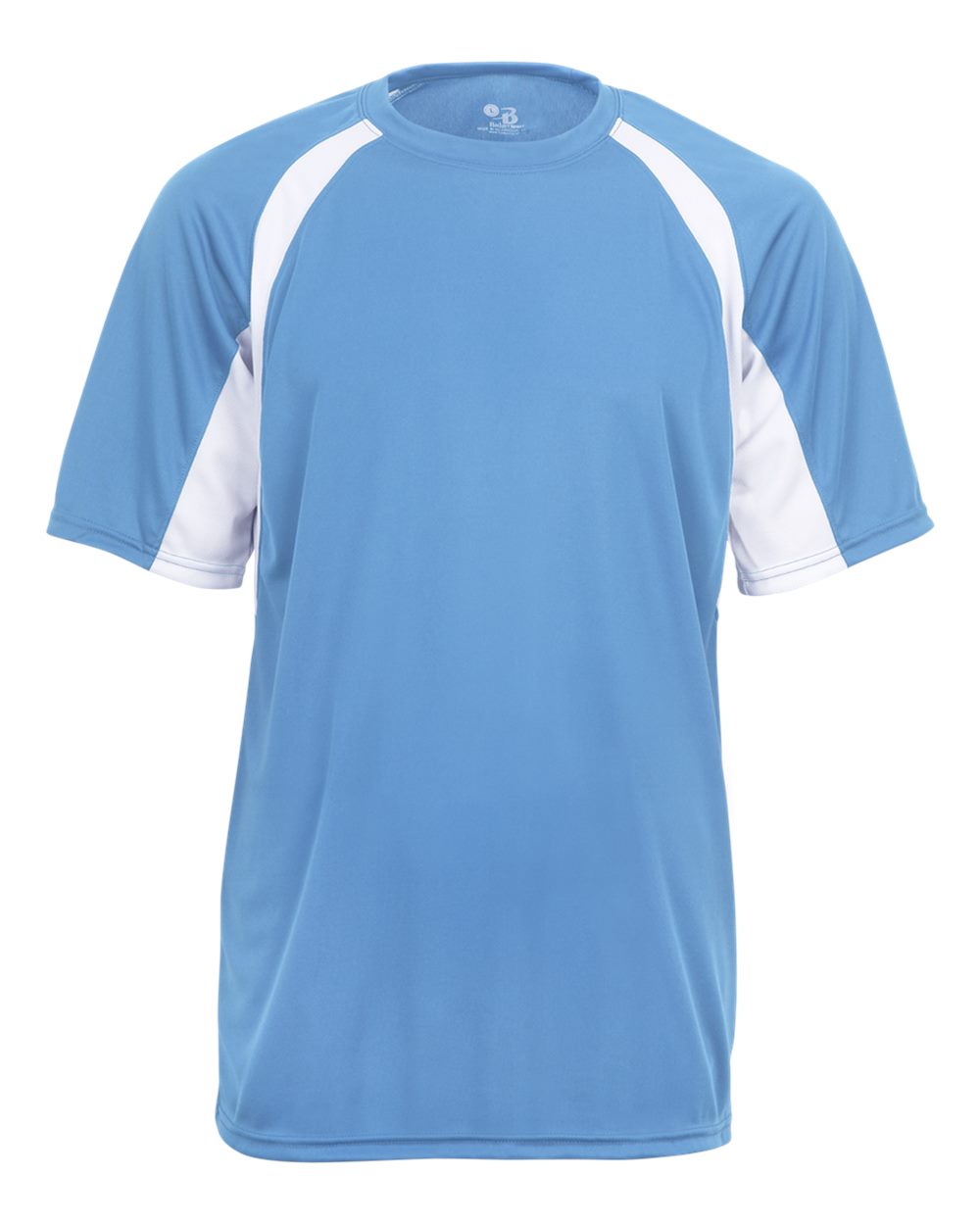 Badger 4144 Men's B-Core Hook T-Shirt in Columbia Blue/ White