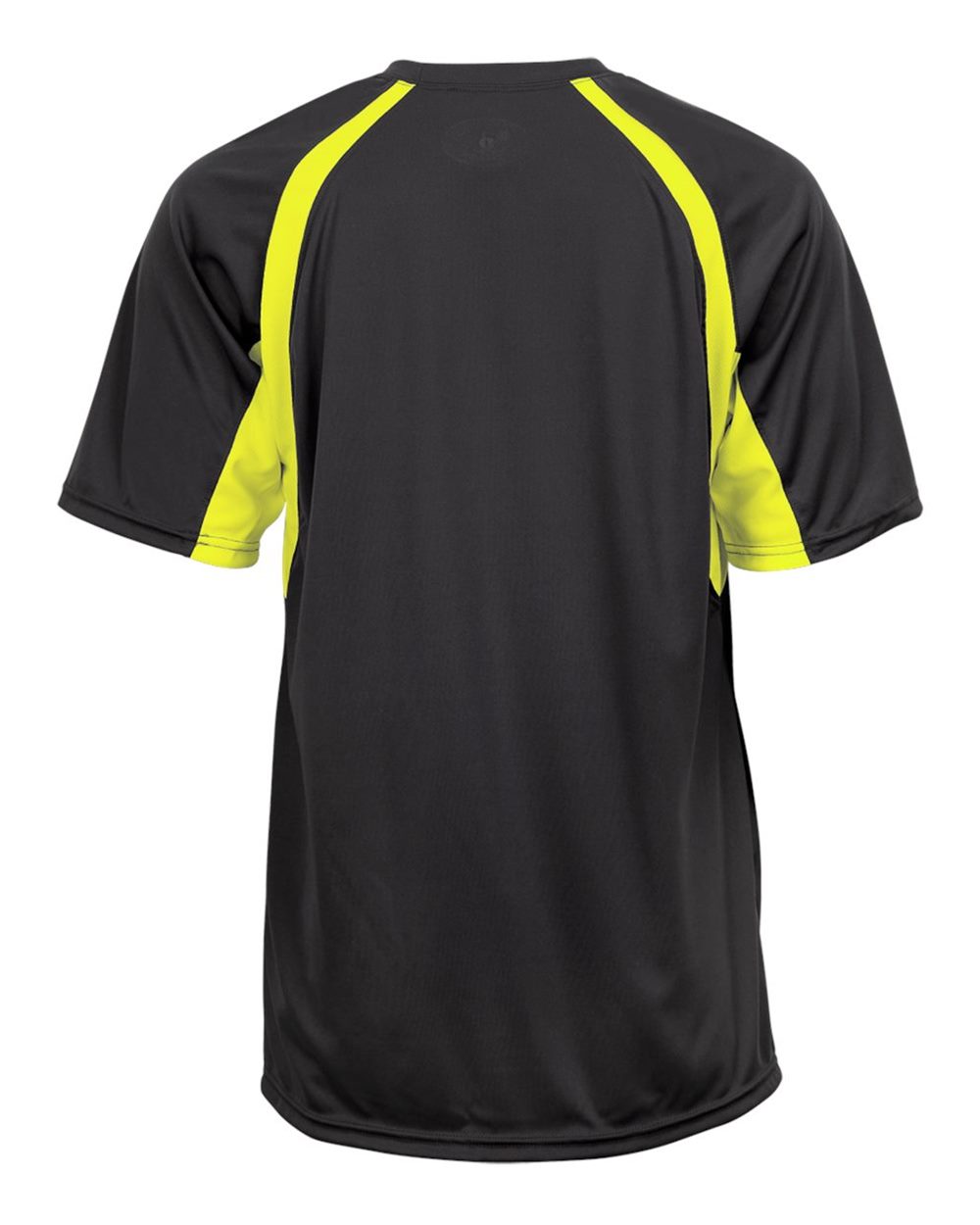 Badger 4144 Men's B-Core Hook T-Shirt in Graphite/ Safety Yellow, back