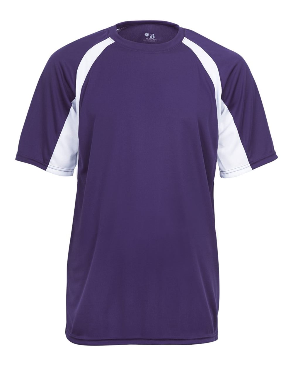 Badger 4144 Men's B-Core Hook T-Shirt in Purple/ White