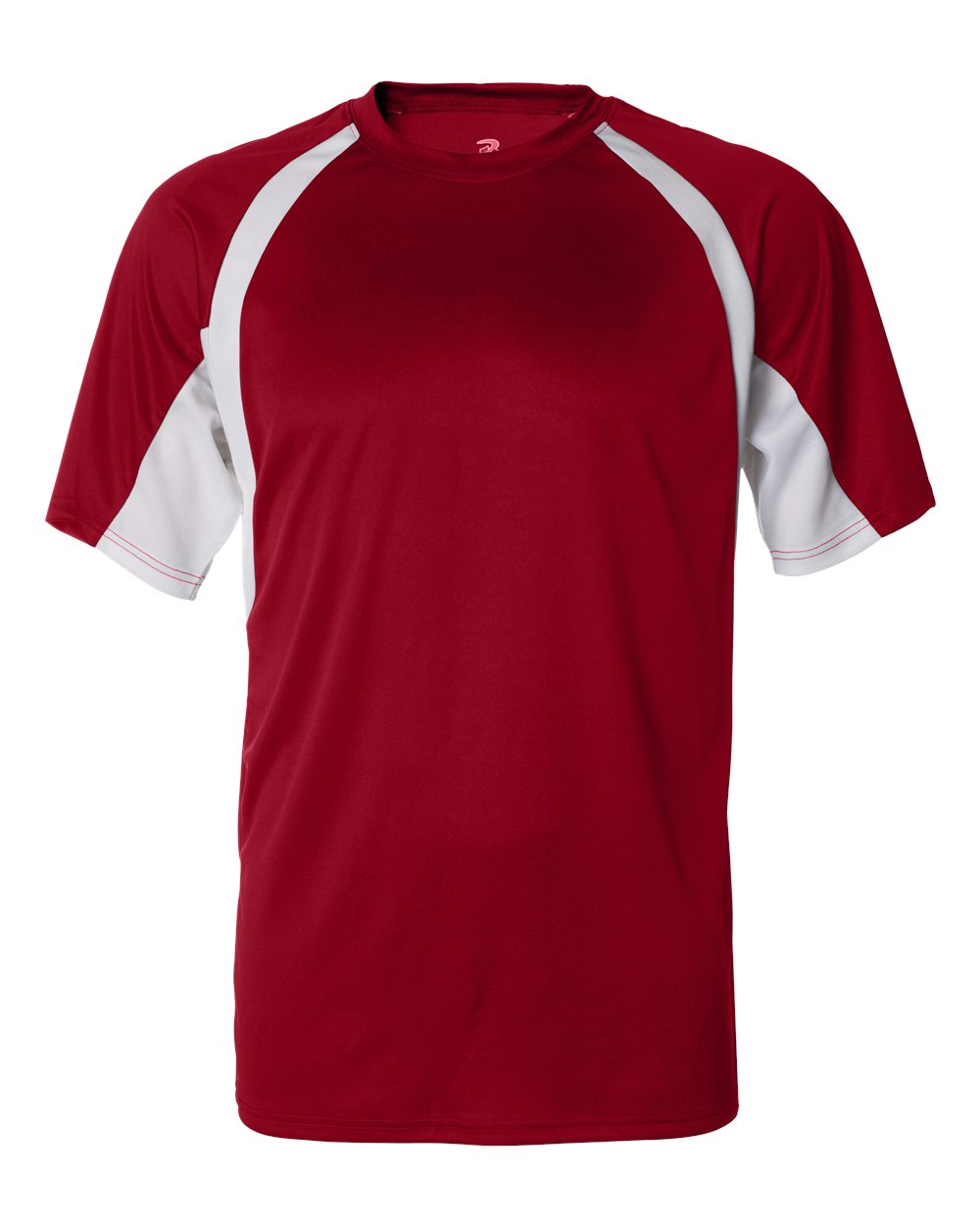 Badger 4144 Men's B-Core Hook T-Shirt in Red/ White