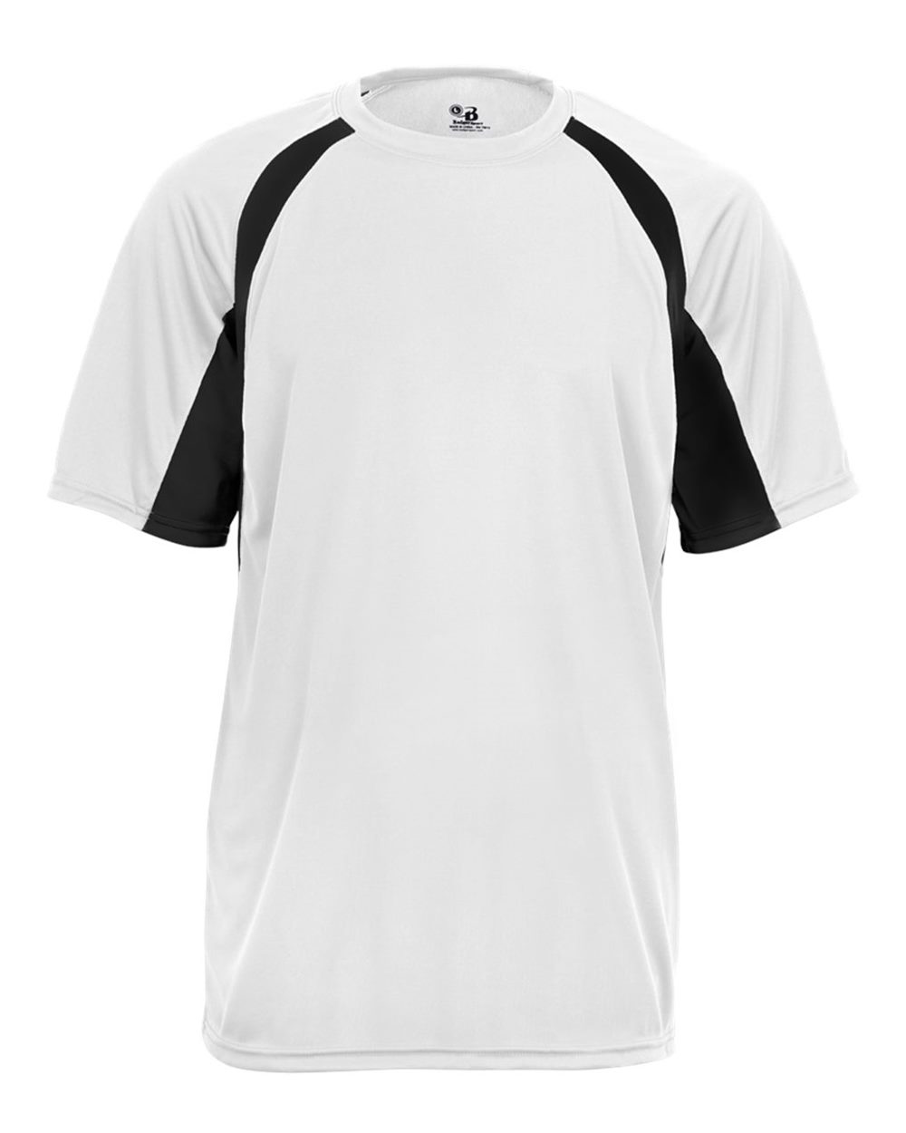 Badger 4144 Men's B-Core Hook T-Shirt in White/ Black