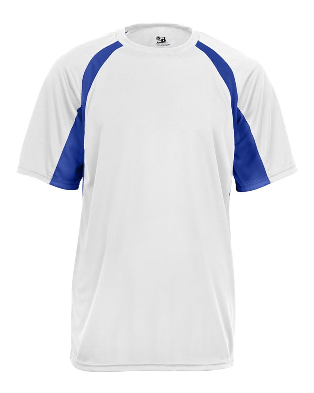Badger 4144 Men's B-Core Hook T-Shirt in White/ Royal