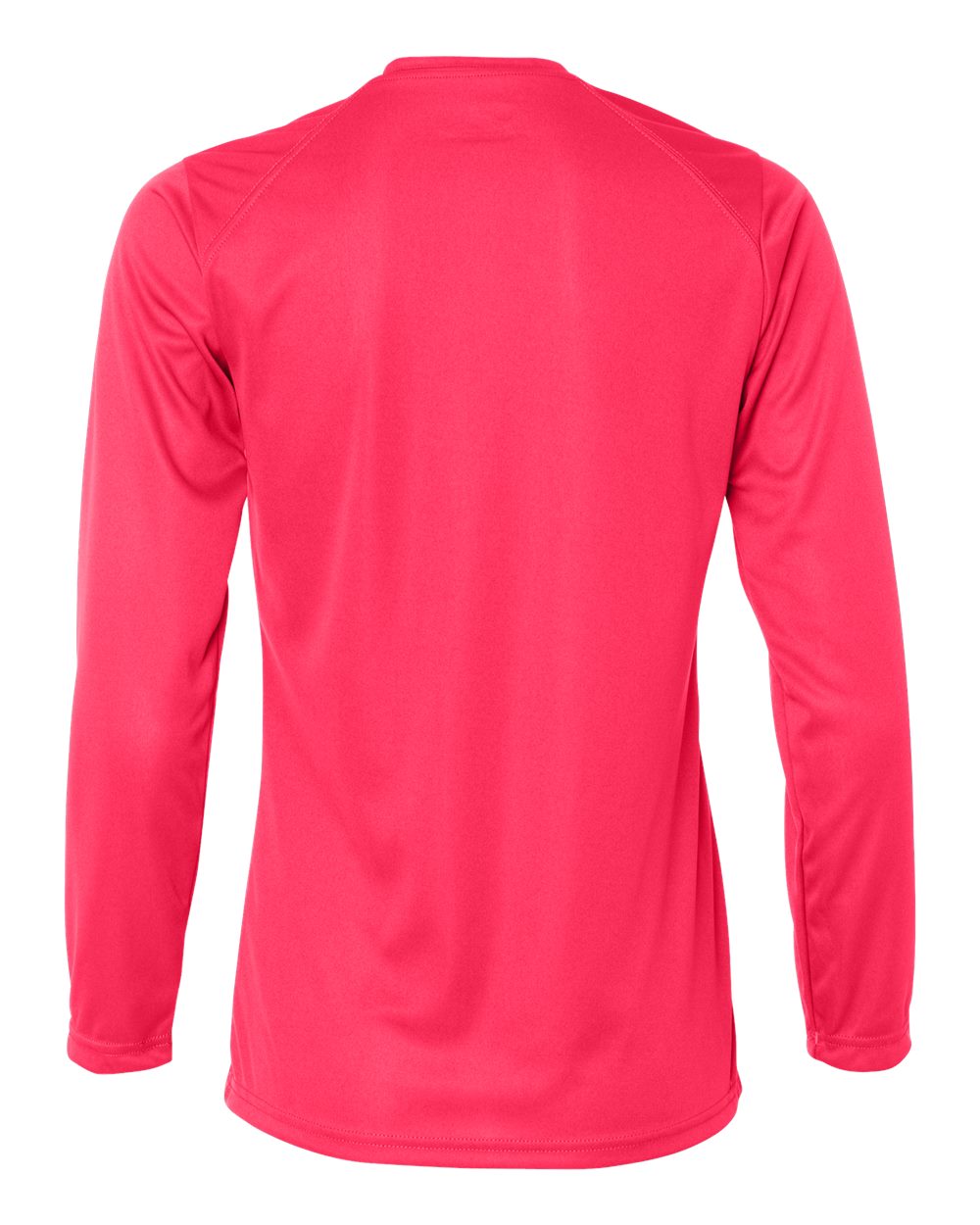 Badger 4164 Women's B-Core Long Sleeve T-Shirt in Hot Coral, back