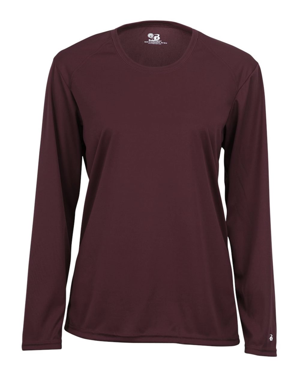 Badger 4164 Women's B-Core Long Sleeve T-Shirt in Maroon