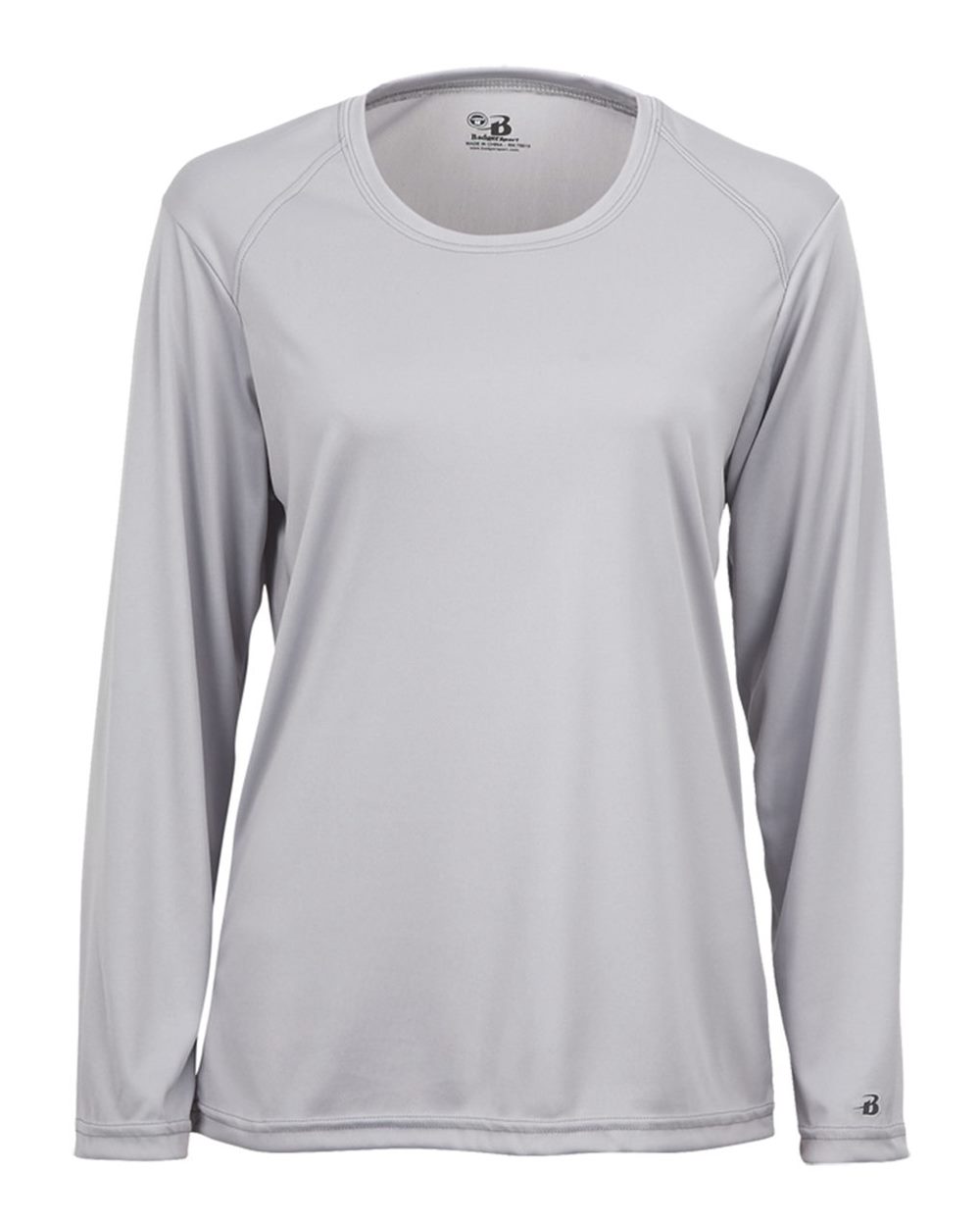 Badger 4164 Women's B-Core Long Sleeve T-Shirt in Silver