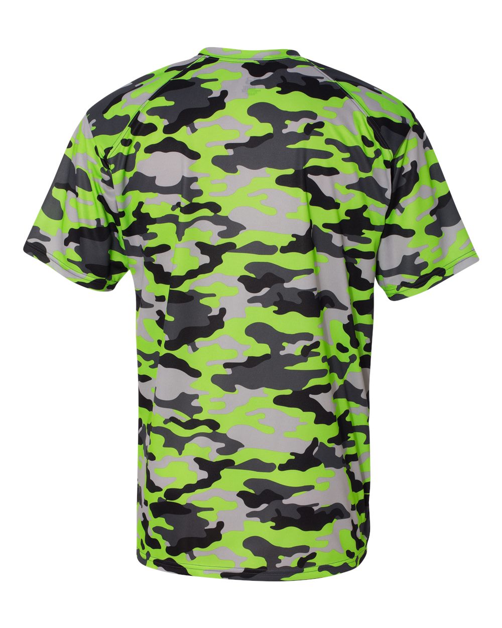 Badger 4181 Men's Camo T-Shirt in Lime, back