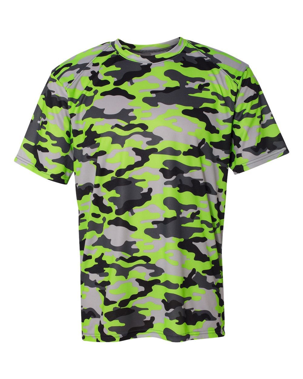 Badger 4181 Men's Camo T-Shirt in Lime