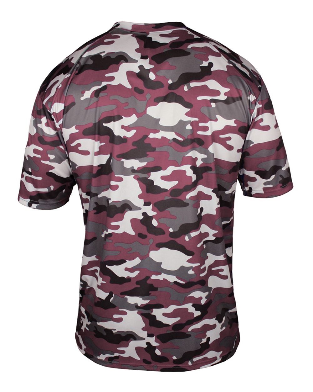 Badger 4181 Men's Camo T-Shirt in Maroon, back