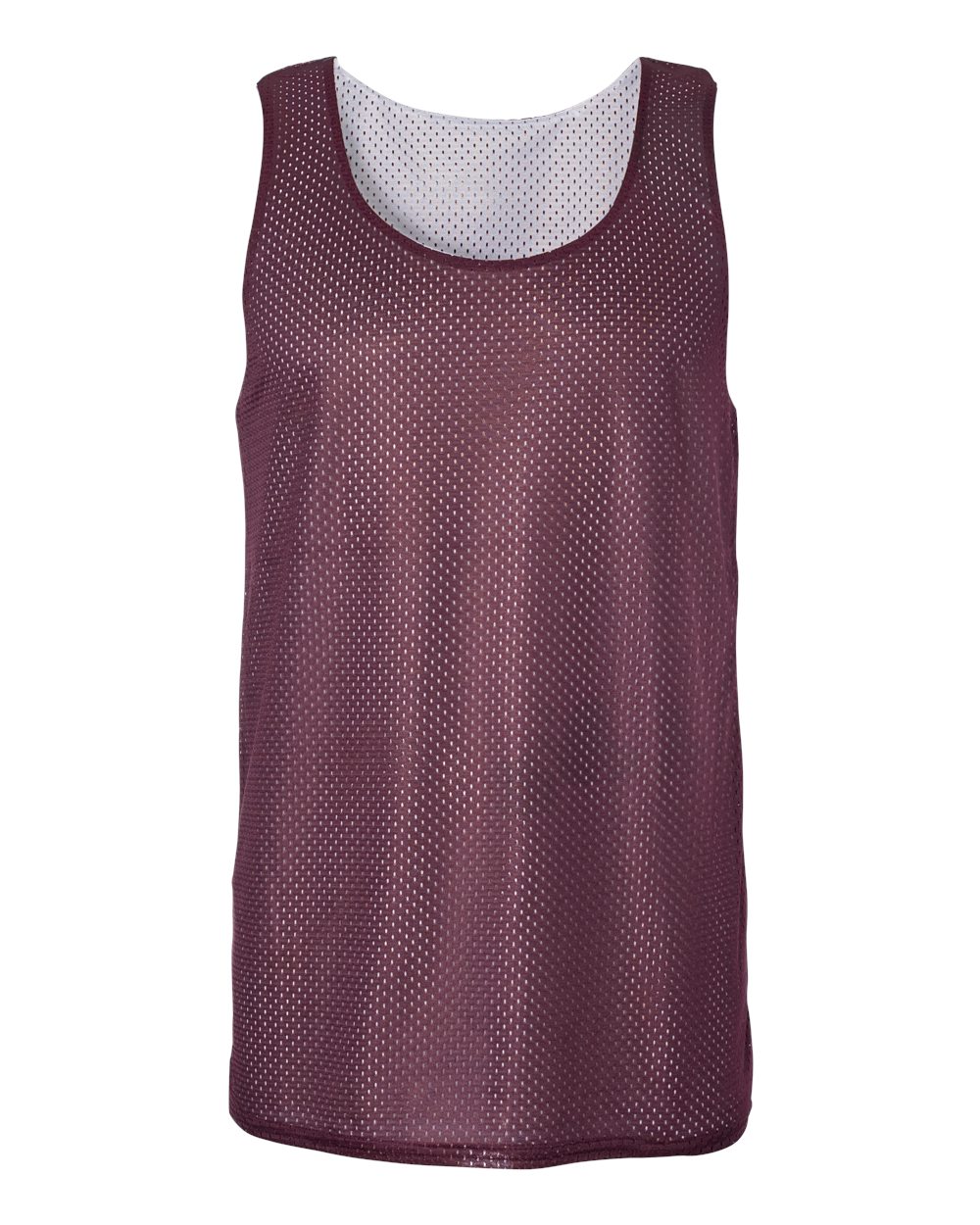 Badger 8529 Men's Pro Mesh Reversible Tank Top in Maroon/ White