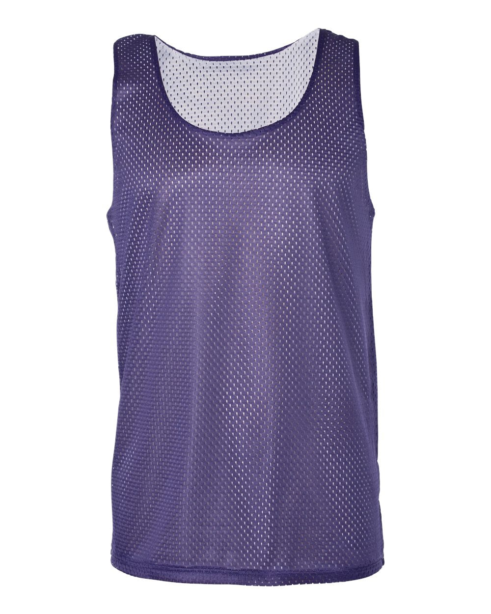 Badger 8529 Men's Pro Mesh Reversible Tank Top in Purple/ White