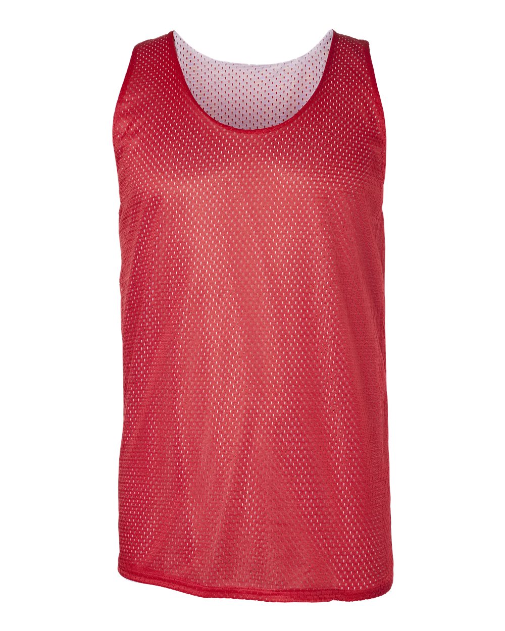 Badger 8529 Men's Pro Mesh Reversible Tank Top in Red/ White