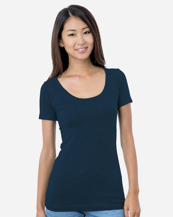 Bayside 3405 Junior's USA-Made Scoop Neck T-Shirt