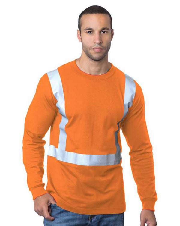 Bayside 3762 Unisex USA-Made 50/50 Hi-Visibility Long Sleeve T-Shirt